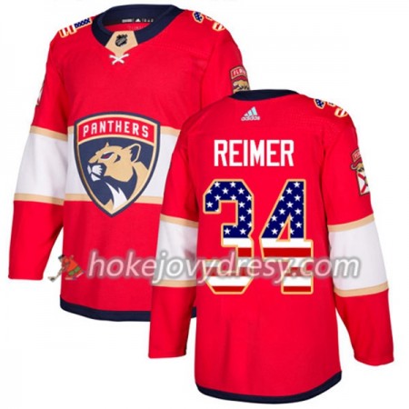 Pánské Hokejový Dres Florida Panthers James Reimer 34 2017-2018 USA Flag Fashion Černá Adidas Authentic